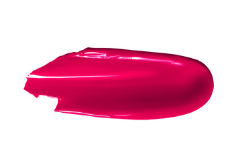 Smear of lipstick, lip gloss, paint, pink. Isolated  PNG