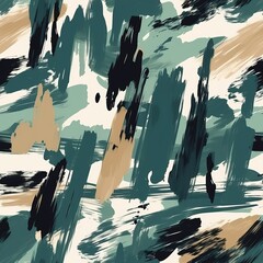 organize of theoretical paint brush strokes highlighting disorienting wrapped up brushstroke painted stains, stripes, and smears . Seamless pattern, AI Generated - obrazy, fototapety, plakaty
