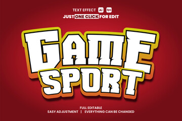 Sport day event vector text effect editable