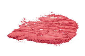 Cheek and face blush scattered. Pink blush texture on a white background.