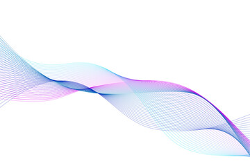 Abstract blue blend wave lines on transparent background. Modern blue flowing wave lines and glowing moving lines. Abstract blue wave liens pattern background.