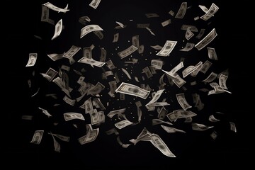 Falling Money Illustration. Generative AI