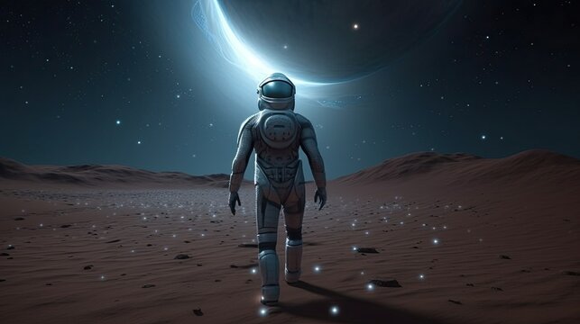 Astronaut in space suit Generative AI