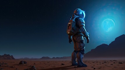 Fototapeta premium Astronaut in space suit Generative AI