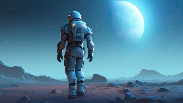 Astronaut in space suit Generative AI