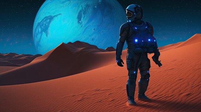 Astronaut in space suit Generative AI