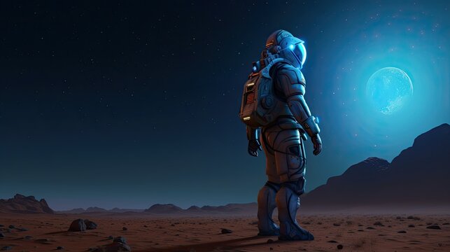 Astronaut in space suit Generative AI