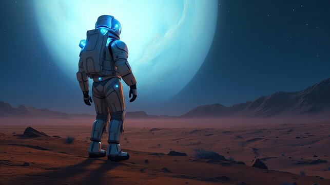 Astronaut in space suit Generative AI