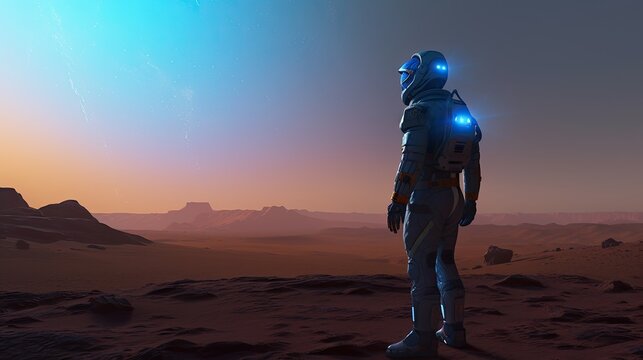 Astronaut in space suit Generative AI