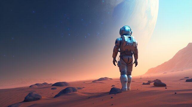 Astronaut in space suit Generative AI