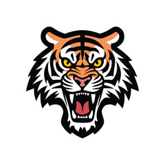 tiger head furious angry mascot logo vector