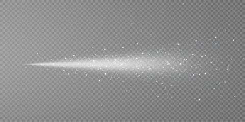 Magic white wind png festive isolated on transparent background. white comet png with sparkling stars and dust.   © Виктория Проскурина