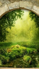 Green Nature Fantasy World Phone Wallpaper  - 1