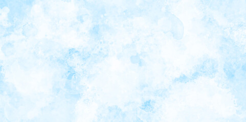 Abstract Watercolor shades blurry and defocused Cloudy Blue-Sky Background.  watercolor white and blue texture background.