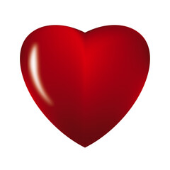 3D Heart Shape Red Love Glossy Vector