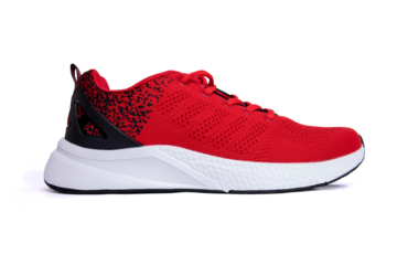 Red sneakers on a transparent background