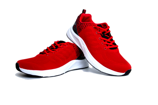 Red sneakers on a transparent background