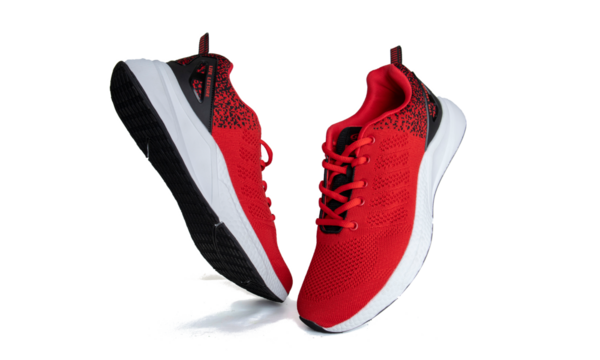 Red sneakers on a transparent background