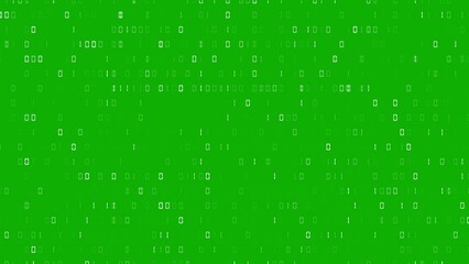 Digital binary code motion graphics with green screen background