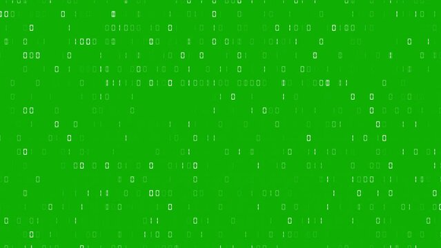 Digital binary code motion graphics with green screen background