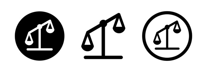 Set of black scales. Justice scale icon. Libra sign. Business vector illustration.