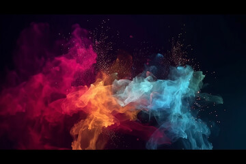 Colorful smoke. AI technology generated image
