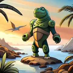 dinosaur cartoon ai image