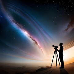 photographer at sunset