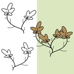 Hand drawn withered flower vector illustration