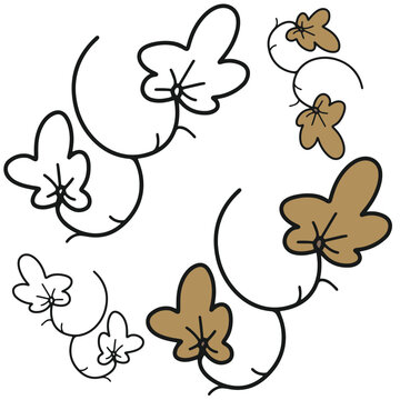 Hand drawn withered flower vector illustration