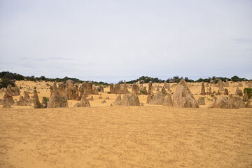 Sand covered Pinnacles in Nambung, Western Australia