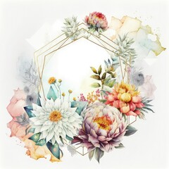 beautiful floral frame background for your creative design generative ai