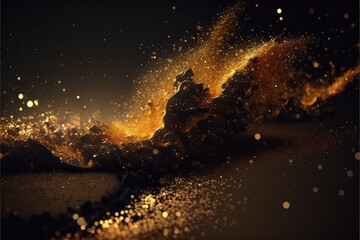 shimmering golden glitter particle wallpaper add touch of glamour generative ai