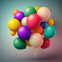 Fototapeta na wymiar colorful balloon background set the tone for your celebration generative ai