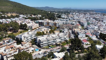 Fototapeta premium view of the city Santa Eularia in Ibiza