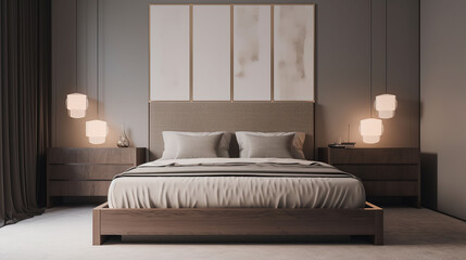 A modern design for bed room, elegant, interior luxury design.