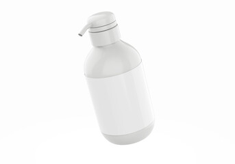 Realistic Cosmetic bottle can sprayer container. Dispenser for cream, soups, and other cosmetics With lid and without. Template For Mock up Your Design. 3D illustration