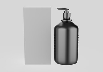 Realistic Cosmetic bottle can sprayer container. Dispenser for cream, soups, and other cosmetics With lid and without. Template For Mock up Your Design. 3D illustration