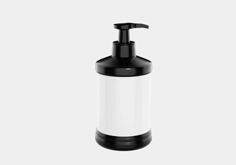 Obraz premium Realistic Cosmetic bottle can sprayer container. Dispenser for cream, soups, and other cosmetics With lid and without. Template For Mock up Your Design. 3D illustration