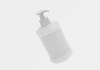 Realistic Cosmetic bottle can sprayer container. Dispenser for cream, soups, and other cosmetics With lid and without. Template For Mock up Your Design. 3D illustration