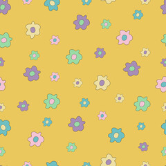 Vintage seamless floral pattern. Stock vector for textile fabric design abstract background