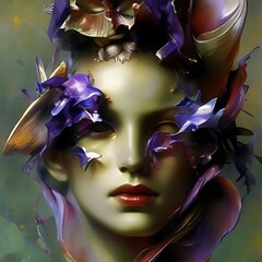 Portrait of a cyborg woman