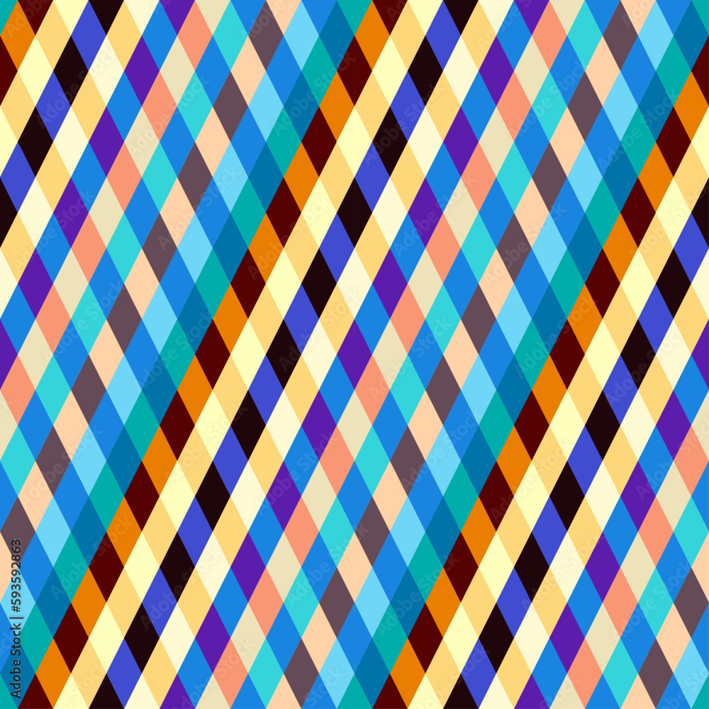 Poster Classic argyle seamless pattern background. Vector image. Plaid patchwork style. Diagonal lines pattern.