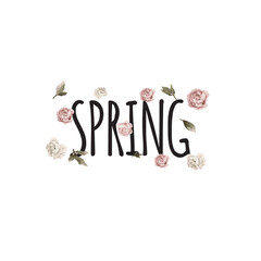 spring text and flowers t-shirt design 