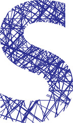 Letter and number Scribble Line Art