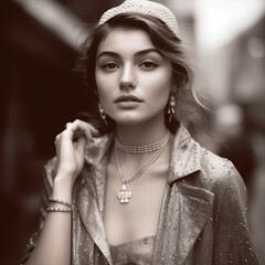 Young and Beautiful Model Embodying Success, Independence and Confidence for Fashion Magazine