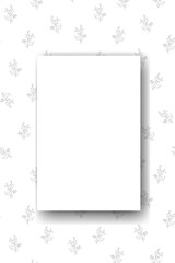 Vector. Chamomile flower background, copy space for text. Vertical template for cards, wedding invitations, party invitations, flyers, covers, brochures, social networks. Hand-drawn sketch. Gray.