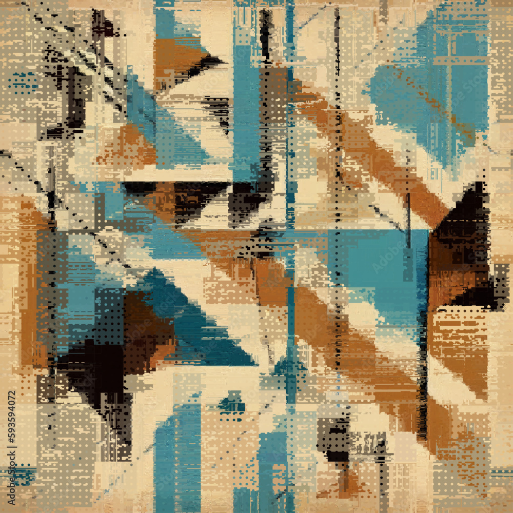 Poster Vector image with imitation of grunge datamoshing texture.