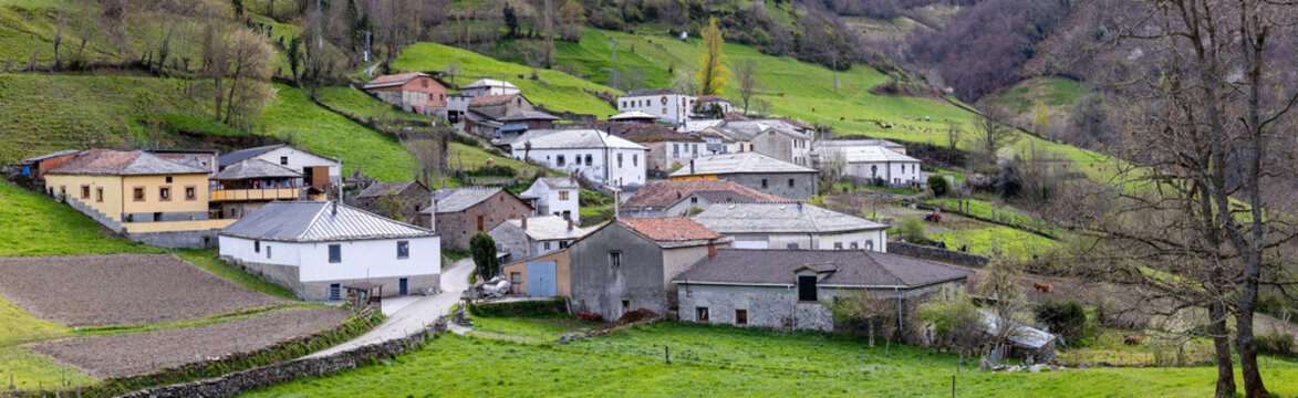 Valley of Leitariegos, in Asturias, spain, at the beginning of spring