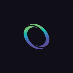 Colorful ring consisting of two semicircles. Vector symbol.